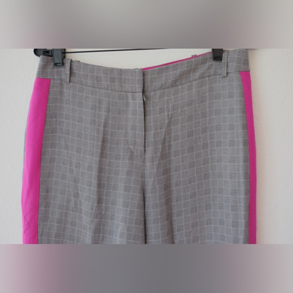 GREY Jason Wu GREY Side Stripe Check Silk Pants Pink Size 6 - Picture 3 of 5